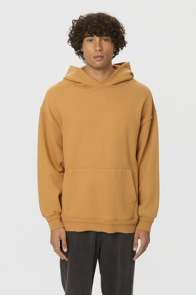 RELAXED HOODIE WITH RIB DETAILS