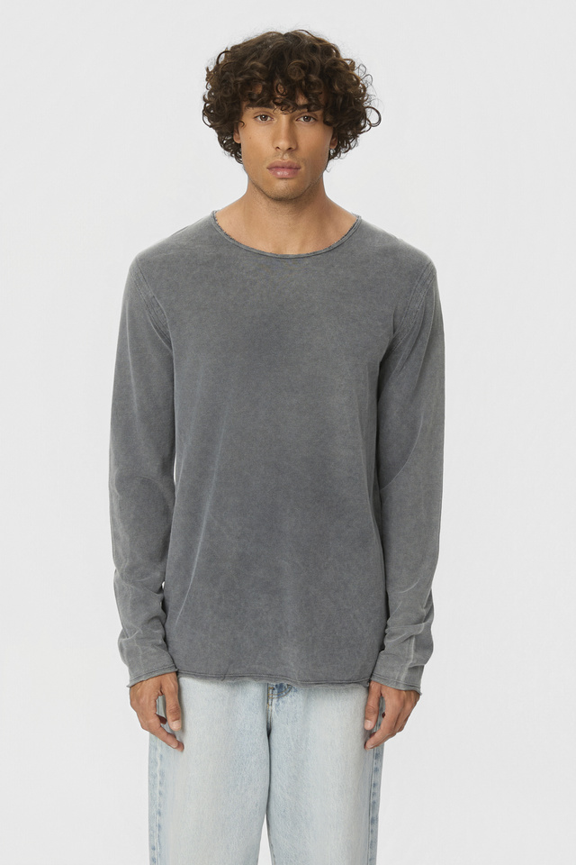 Long Sleeve Top with Raw Edges