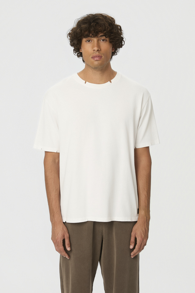 T-shirt σε Χαλαρή Γραμμή με Στρογγυλή Λαιμόκοψη