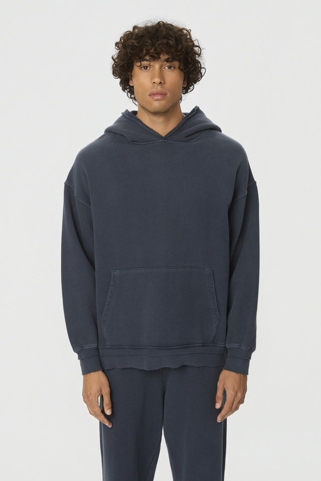 RELAXED HOODIE WITH RIB DETAILS