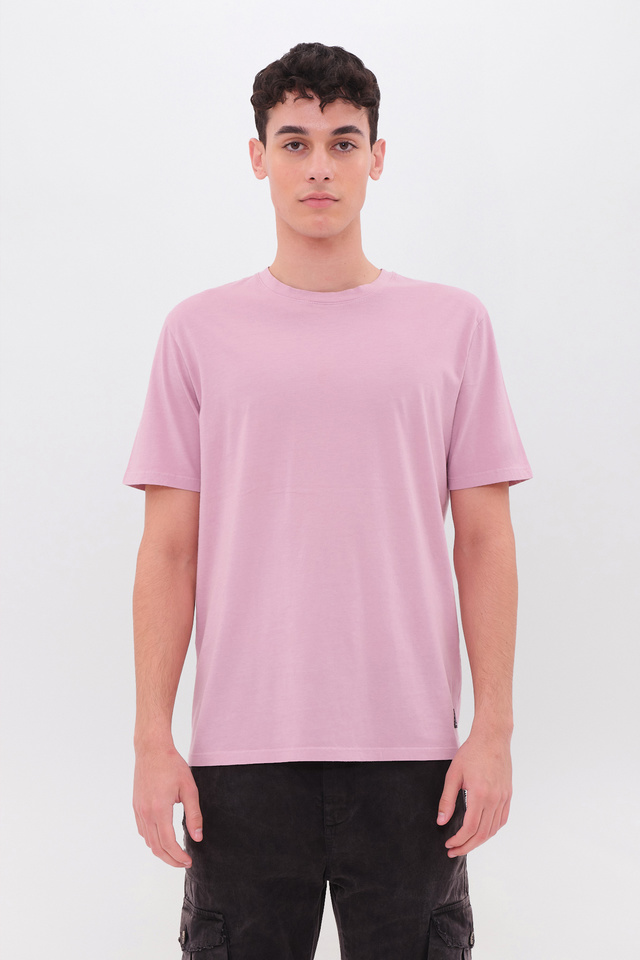 Τ-shirt με Στρογγυλή Λαιμόκοψη σε Κανονική Γραμμή