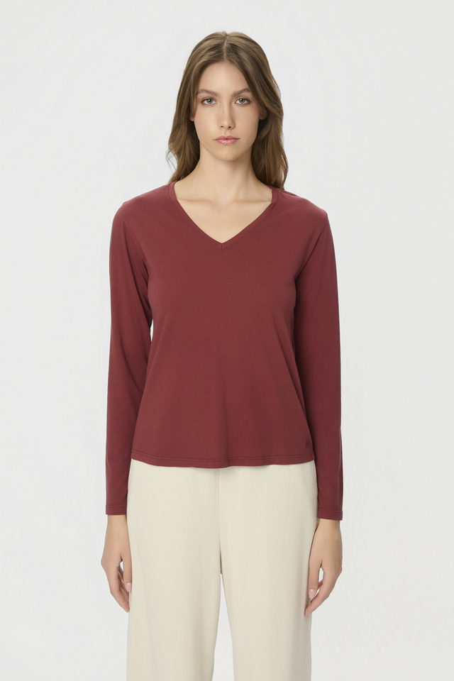 Long Sleeve Top with a V Neckline