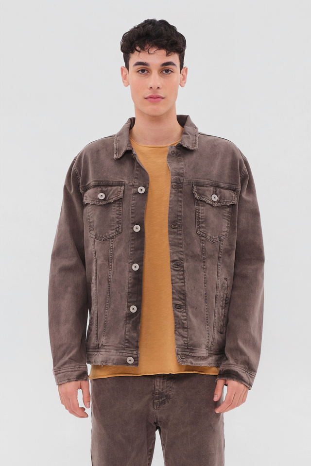 Regular Fit Denim Style Jacket