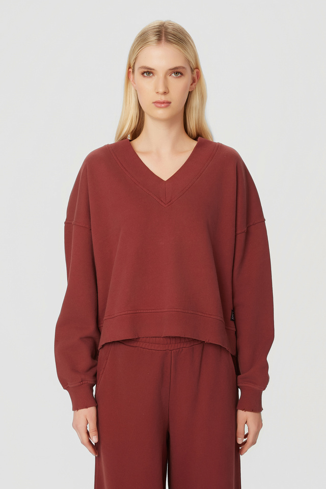 Relaxed V-Neck Crewneck