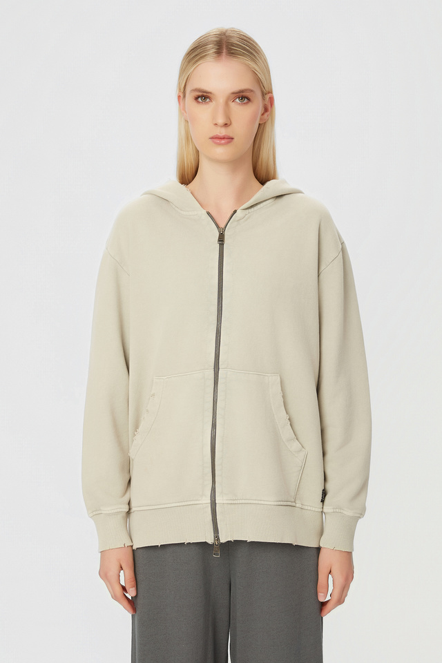 Oversized Full Zip with Damages