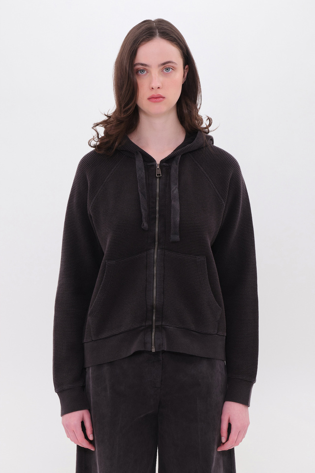 Waffle Raglan Full-Zip