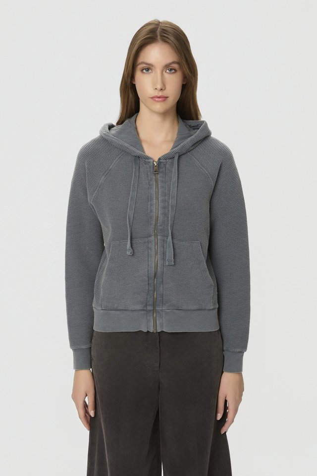 Waffle Raglan Full-Zip