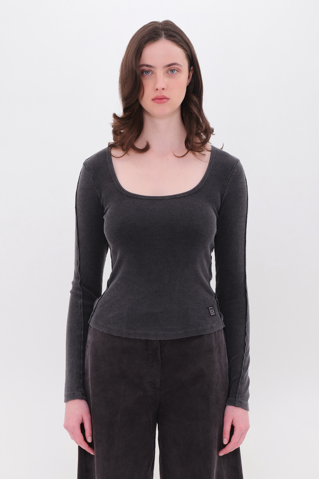 Scoopneck Rib Longsleeve