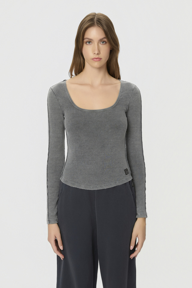 Scoopneck Rib Longsleeve