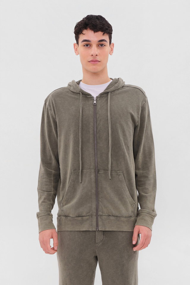 Ζακέτα Full Zip με Slub Υφή