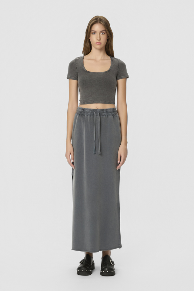 MAXI SKIRT WITH RAW EDGES