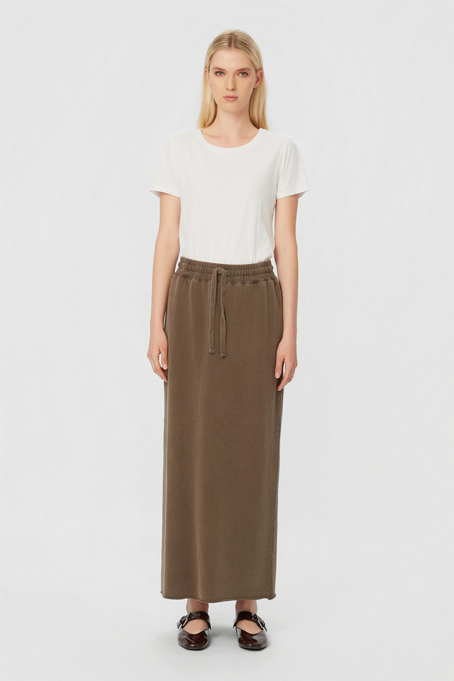 MAXI SKIRT WITH RAW EDGES