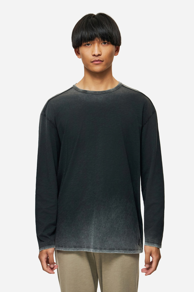 Oversized Long Sleeve Top with Raw Edges