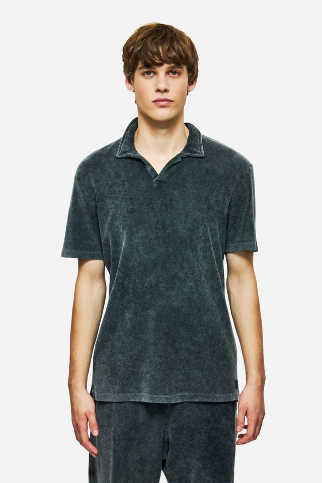 Terry Towel Polo top in Regular Fit