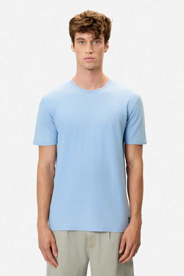 T-Shirt σε Χαλαρή Γραμμή με Στρογγυλή Λαιμόκοψη