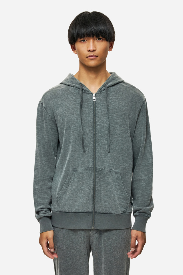 Regular Knitted Slub Full-Zip Cardigan