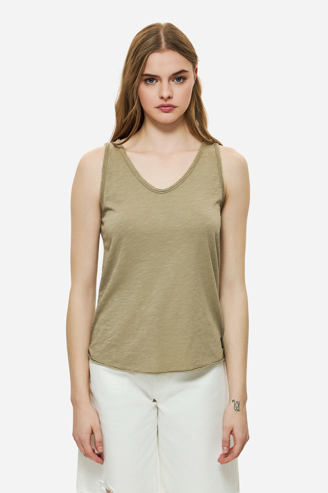 Tank Top with V Neckline