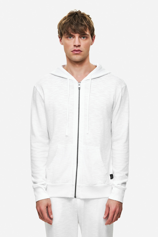 Regular Knitted Slub Full-Zip Cardigan