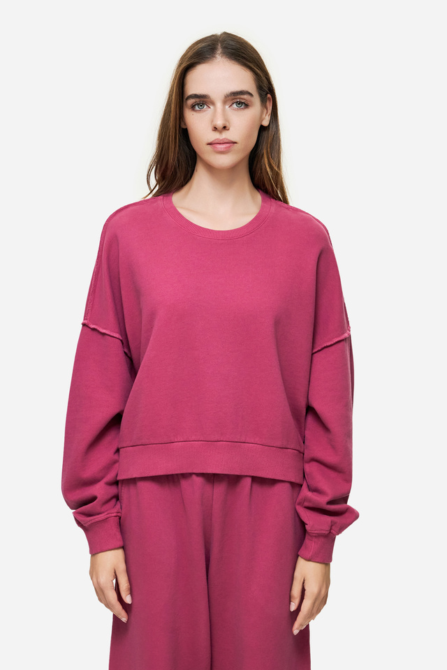 Asymmetric Crewneck with Rib Details