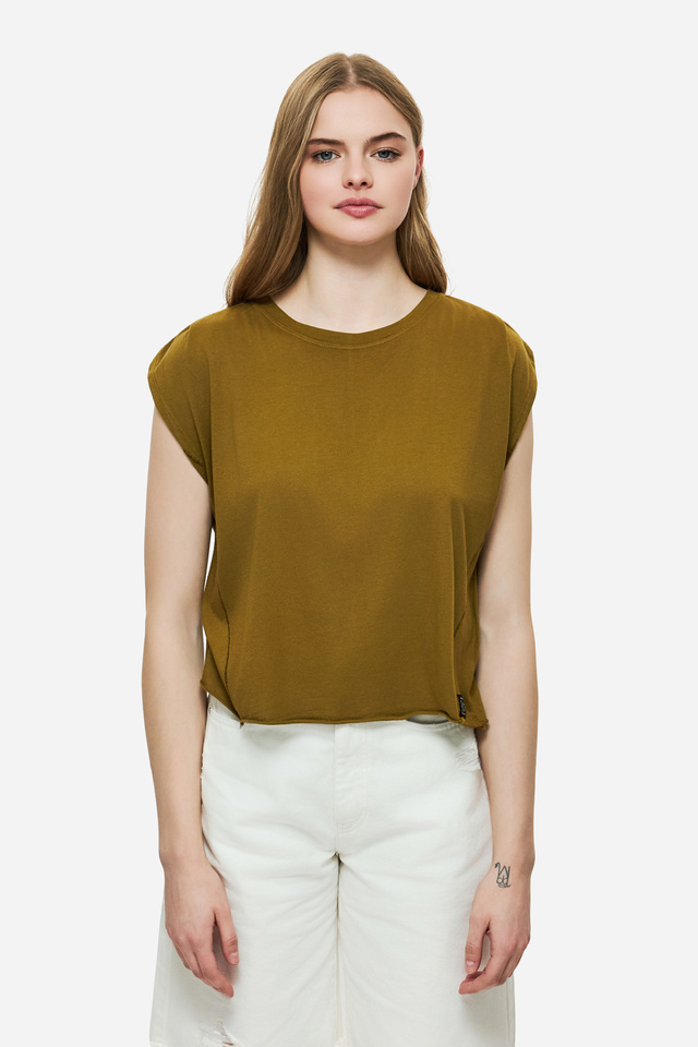 Boxy T-Shirt with Sleeve Detail