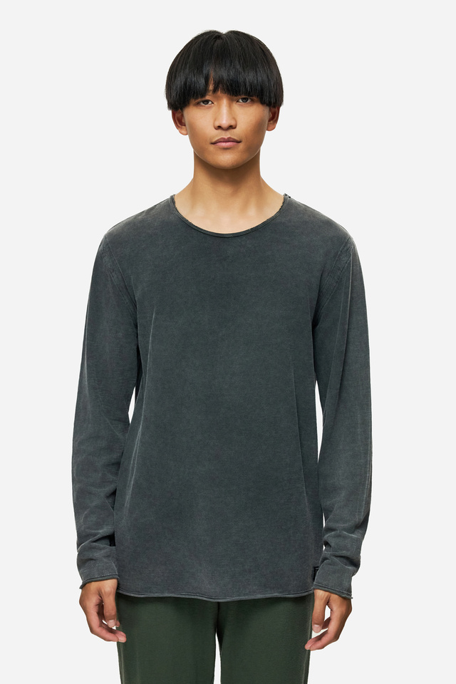 Long Sleeve Top with Raw Edges