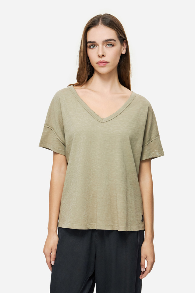 Oversized T-Shirt With V Neckline