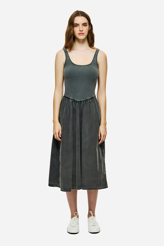 Mixed Fabric Dress