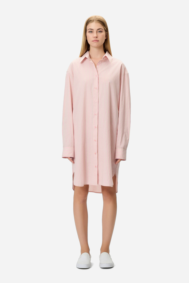 PINK STRIPED TUNIC SHIRT