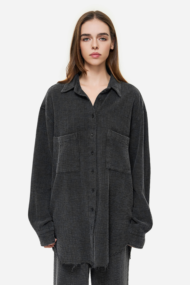 RELAXED SHIRT WITH RAW EDGES