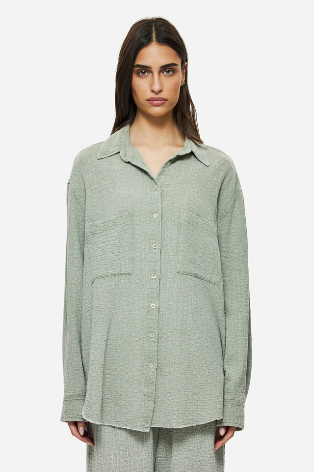 RELAXED SHIRT WITH RAW EDGES
