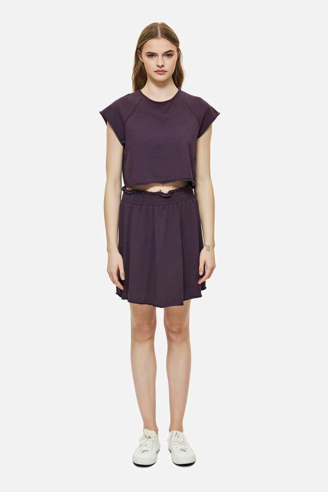 MINI SKIRT WITH RAW EDGES