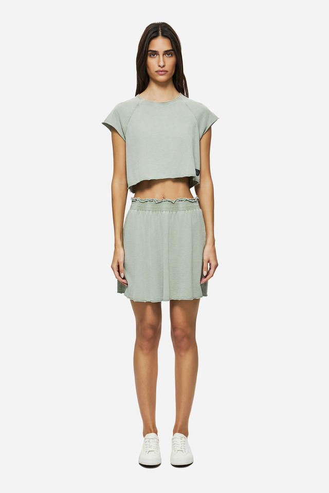 MINI SKIRT WITH RAW EDGES