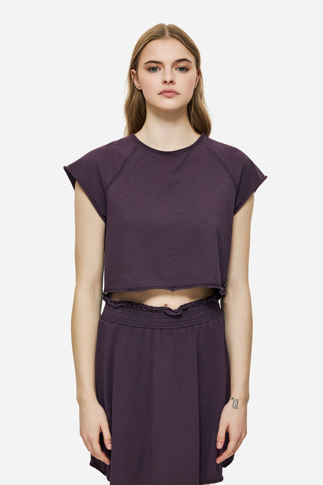 CROPPED SLUB T-SHIRT