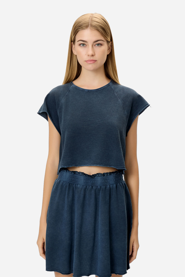 Cropped Slub T-Shirt