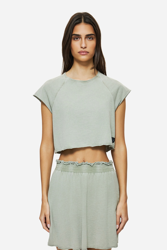 Cropped Slub T-Shirt