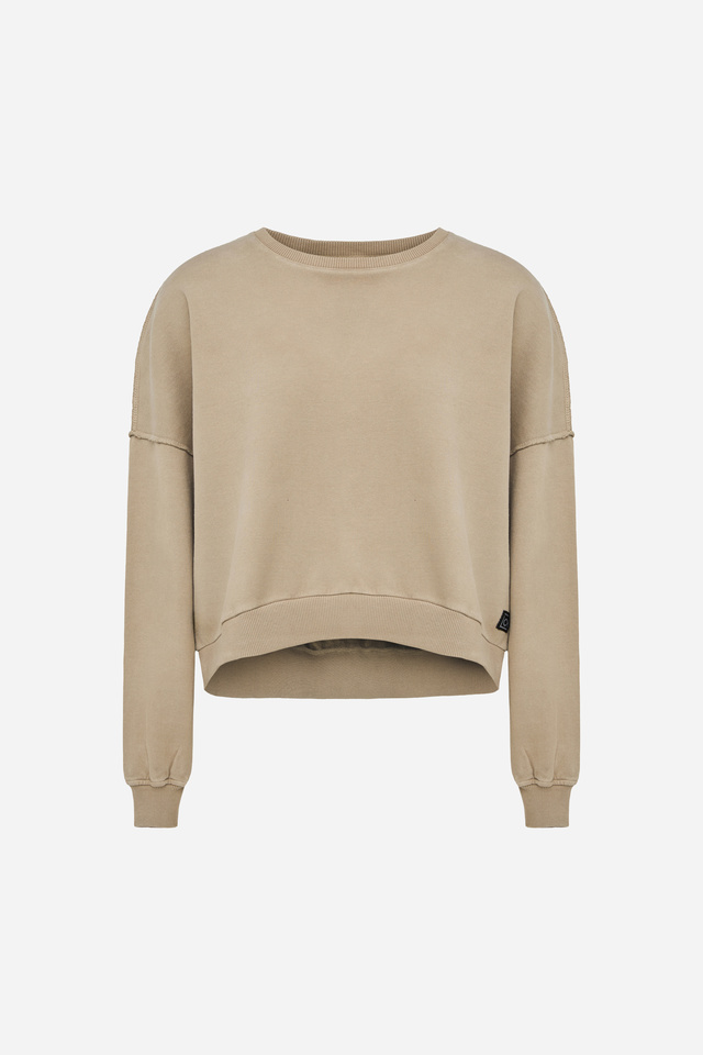 Asymmetric Crewneck with Rib Details