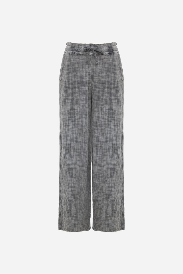 Pants with Raw Edge Details in Loose Fit