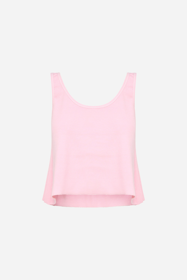 CROPPED TANK TOP WITH RAW EDGES