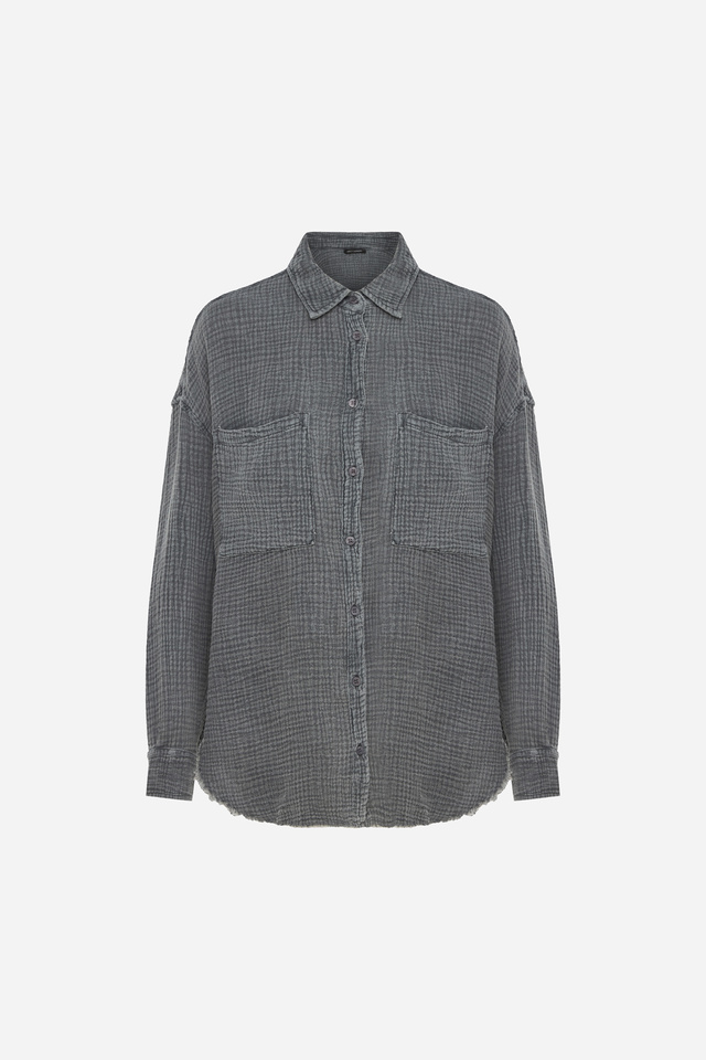 Shirt with Raw Edge Details
