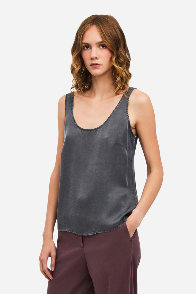 Women's Sleeveless Satin Top