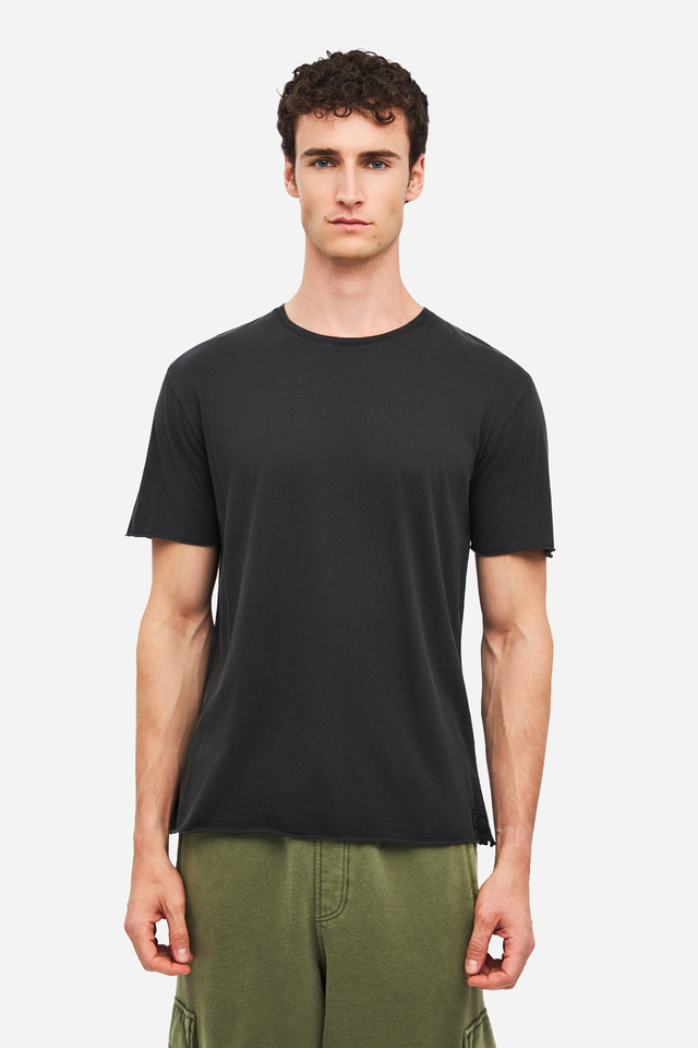 Men's Cotton Regular Fit T-Shirt with Raw Edges