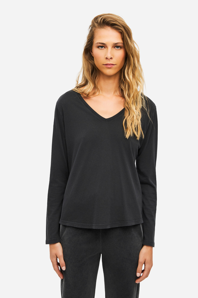 V-Neck Long Sleeve Top