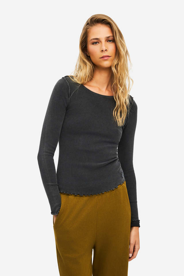 Ribbed Μακρυμάνικο Top