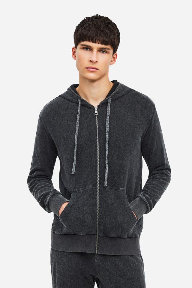Regular Knitted Slub Full-Zip Ζακέτα