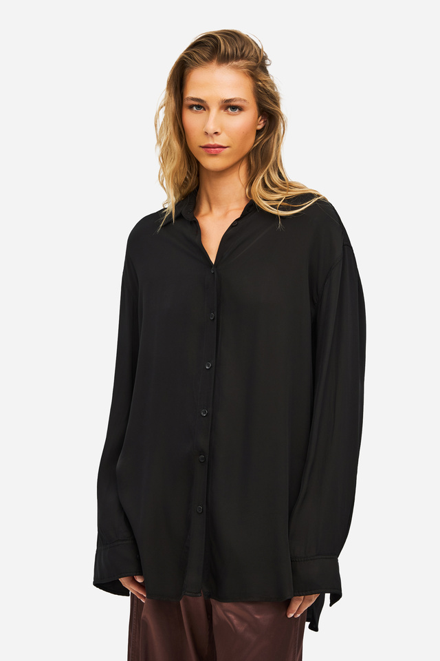 Oversized Σατέν Πουκάμισο