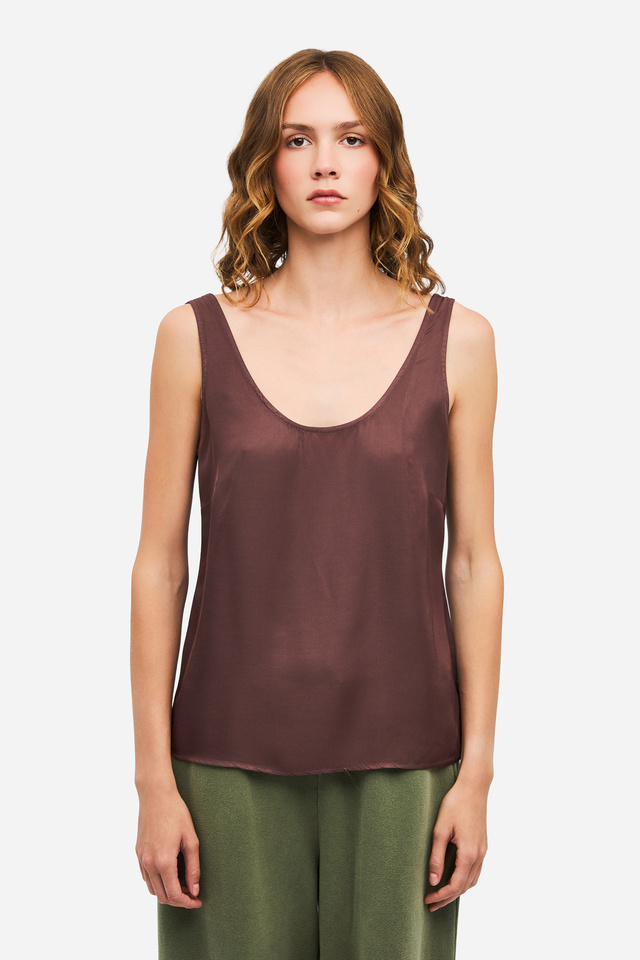 Women's Sleeveless Satin Top