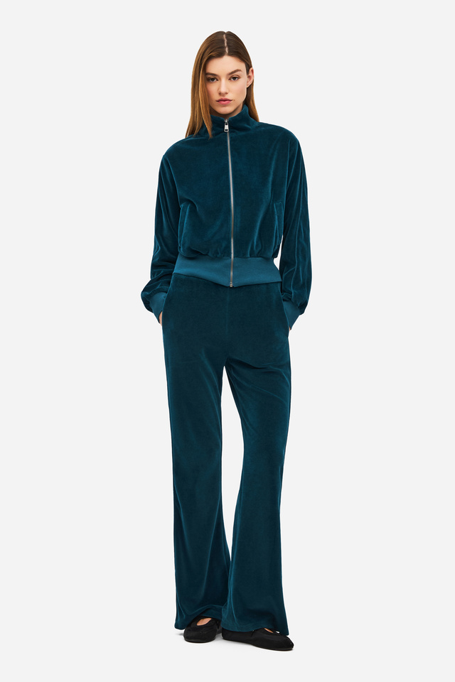VELVET FLARED SWEATPANTS