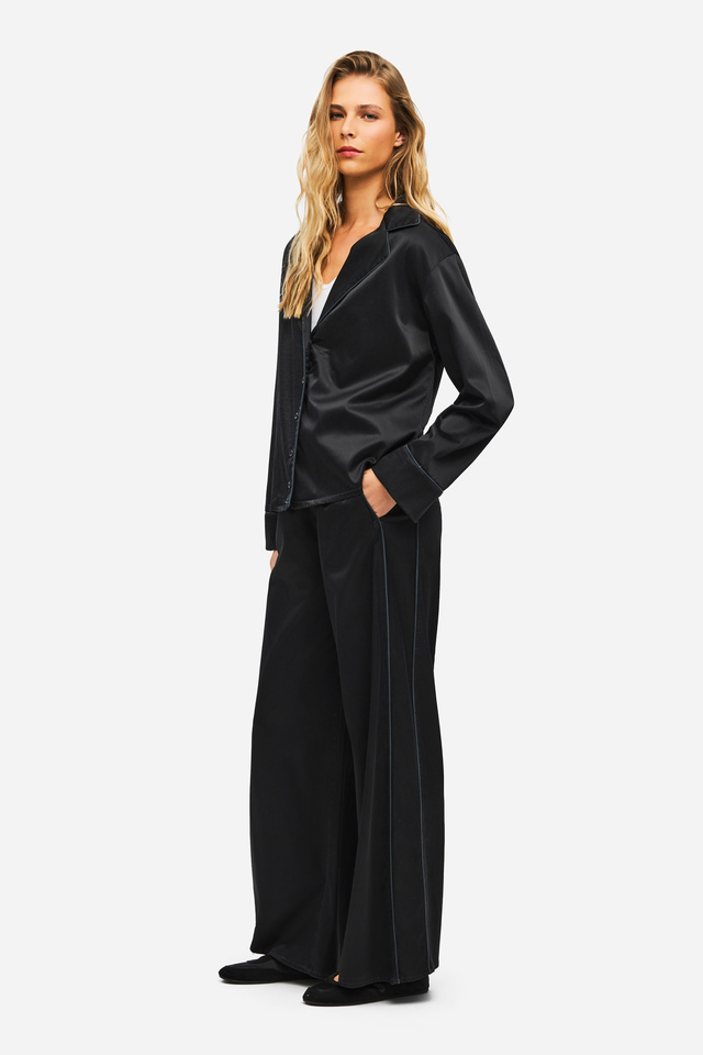 Σατέν Παντελόνι Wide Leg