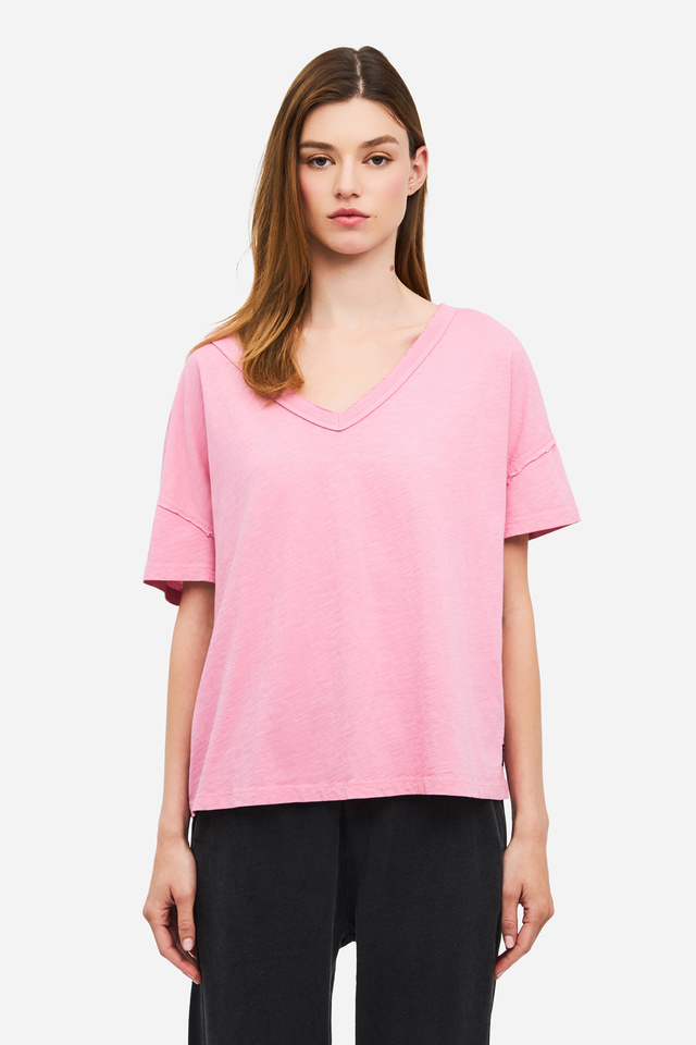 Oversized T-Shirt With V Neckline