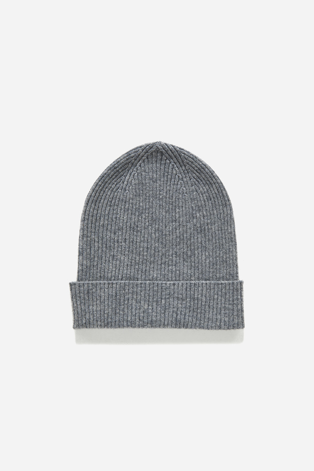 RIB CASHMERE BEANIE